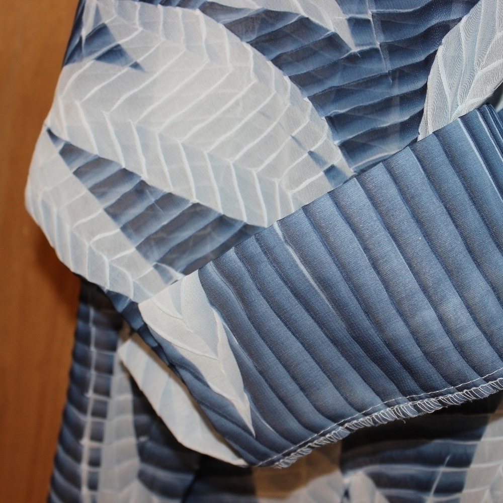 Ashley Stewart Sponge Print Crinkle Sheer Blouse - Picture 5 of 6